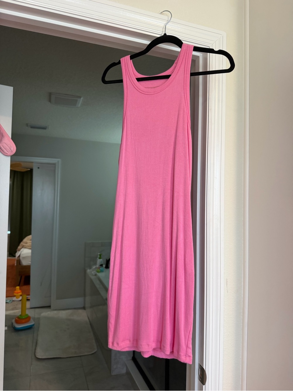 Skatie Pink Ribbed Tank Dress